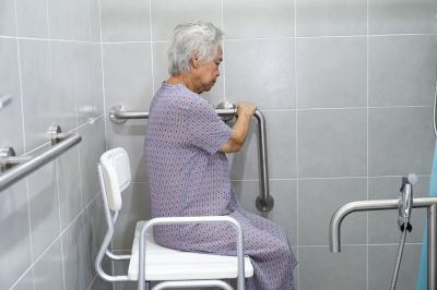 User Using Accessible Shower