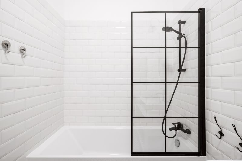 Glass Panel Shower with Black Accents