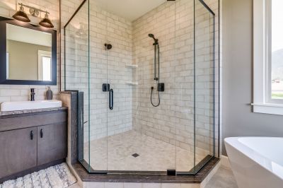 Black Frame Walk-in Shower
